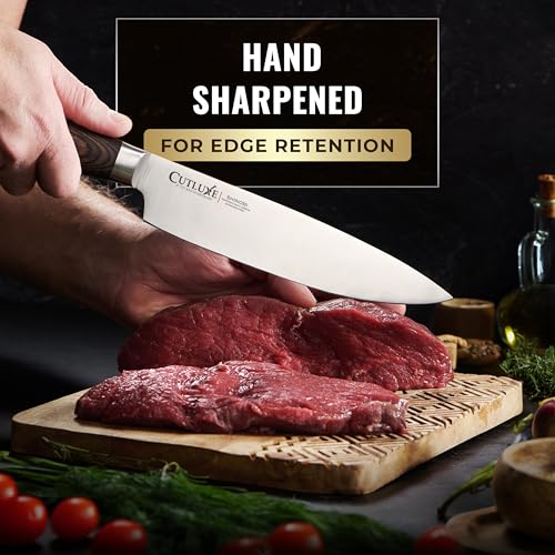 Image of Cutluxe 3-Piece Chef Knife Set - Ultra Sharp Japanese Kitchen Knives, High Carbon Stainless Steel Blades, Full Tang Pakkawood Handles - Shinobi Series