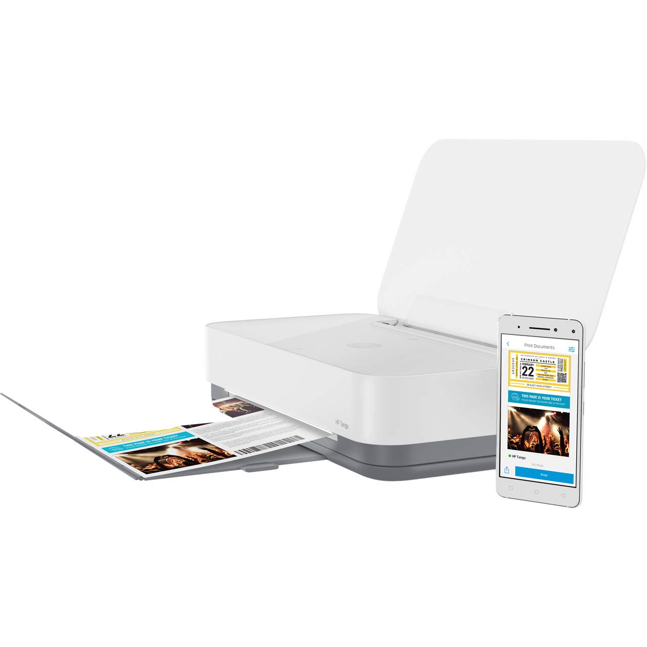 HP Tango Smart Home Drucker (HP Instant Ink, WLAN, Bluetooth, integrierte Sprachsteuerung, mit 6 Monaten Instant Ink inklusive) weiß/grau