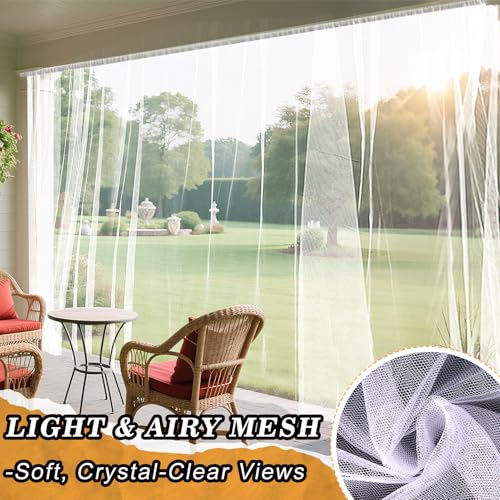 Image of 65x10ft Large Ultra-fine Mesh Mosquito Net, Patio Screen Netting, 1Pc White | Breathable, Easy to Cut, Bird Insect Pest Bugs Barrier, Outdoor Garden /Balcony /Porch /Raised Beds /Tree Protection