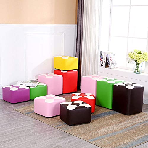 Pouf carré ottoman en cuir violet idéal pour sublimer votre balcon