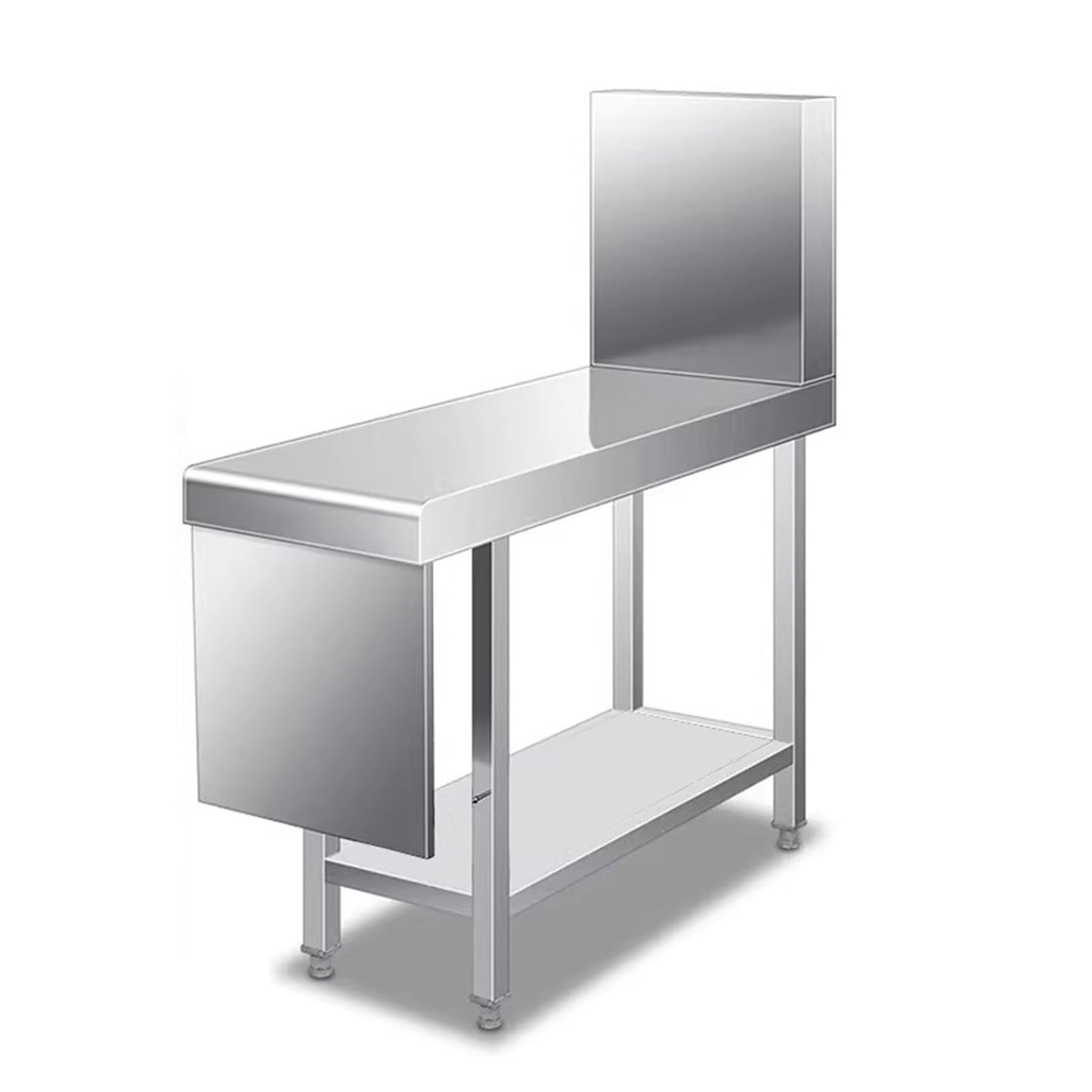 Tavolo Estensibile in Acciaio Inox per Piano di Lavoro, banco da Lavoro Professionale per cucine, con ripiano Inferiore per la Preparazione degli Alimenti, Ideale per Barbecue e Uso Domestic