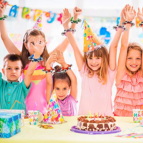 Happy Trees Band Wrist Bells, 9" Wrist Shaking Jingle Bells, Adjustable Ankle Bell Toys For Kids, 24 Pcs #TOP4