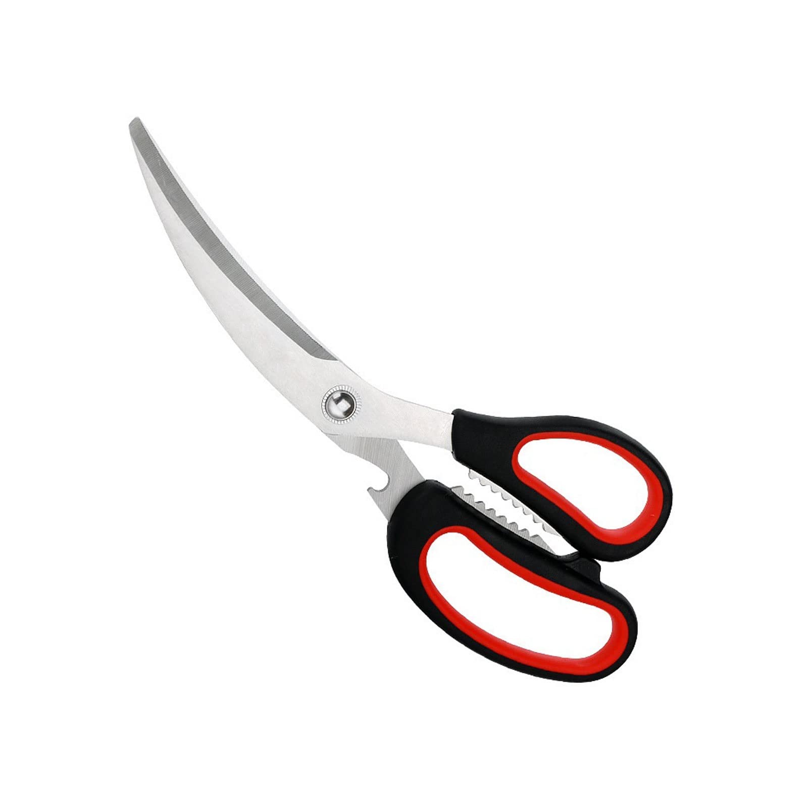 Tumblre Salad Scissors Household Barbecue Scissors Stainless Steel Kitchen Scissors Curved Labor-Saving Serrated Chicken Bone Steak Scissors