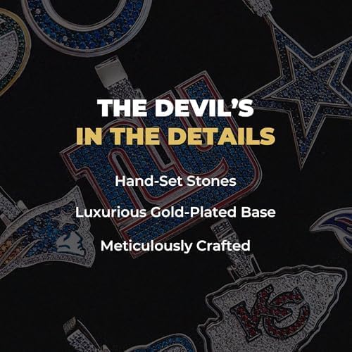 GLD Officially Licensed NFL Sports Team Helmet Pendant - Gold Plated Iced Out Football Necklace Charm - Image 4