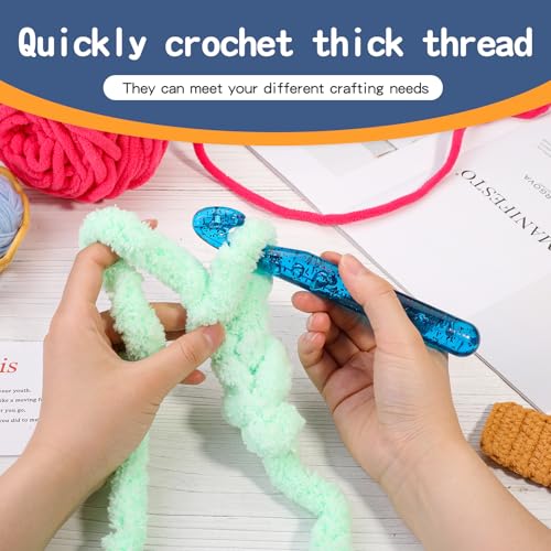 Image of QMNNMA 20 mm Crochet Hook, Large Crochet Hooks for Chunky Yarn | Big Crochet Hooks, Jumbo Crochet Hooks, Giant Crochet Hook, Ergonomic Knitting Needles Crochet Needle for Beginners