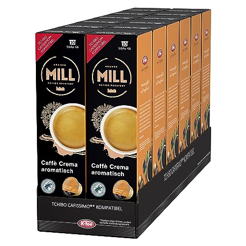 Mr & Mrs Mill Caffè Crema aromatisch kompatibel mit K-fee & Tchibo Cafissimo* Stärke 4/6 120 Kaffeekapseln