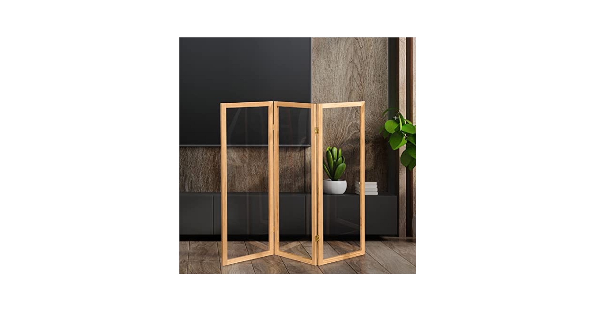 Amazon.com: 4 ft. Short Clear Plastic Partition Natural 3 Panel