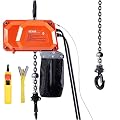 VEVOR Electric Chain Hoist, 330 lbs Load Capacity, 10 ft Lifting Height, 10 ft/min Speed, 120V, Single Phase Overhead Crane with G80 Chain, 10 ft Wired Remote Control for Garage, Shop, Hotel, and Home
