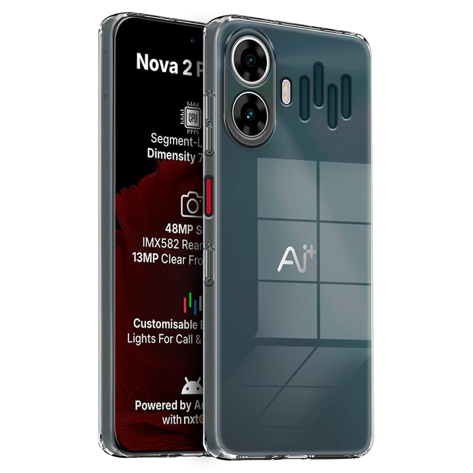Image of COVERBLACK Back Cover Compatible for Ai Plus Nova 2 Pro 5G | Flexible Rubber Anti-Yellow Soft Case - Transparent