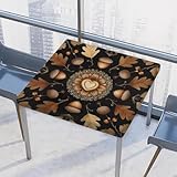 Mexpekil Quadratische Tischdecke mit Herbstblättern, Mandala, 86 x 86 cm...