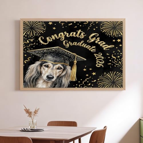 Rompecabezas Saluki de 1000 piezas, celebra la alegría de graduarse con este lindo perro 2