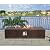 SUNBURY Outdoor 56-Inch Propane Burning Fire Pit Table, 50,000 BTU Dark Brown Concrete Patio Gas Fire Table w Waterproof Cover, Lava Rocks