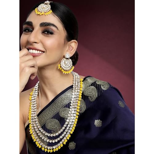 Image of Peora Ethnic Traditional Kundan Bridal Jewelry Set Gift for Women