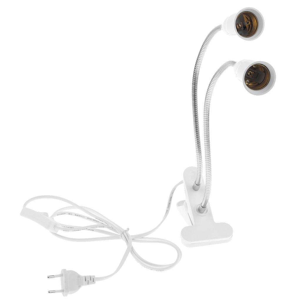 Enakshi® EU Plug E27 2-Head Clip on Reading Light Base Desk Reading Lamp Socket White|Home & Garden | Lamps, Lighting & Ceiling Fans | Lamps-image-27