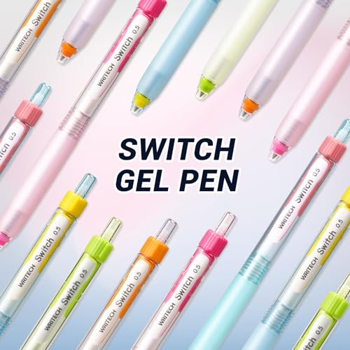 Image of WRITECH Retractable Gel Ink Pens: 0.5mm Black-Ink Switch Between Silent and Clicky Soft Grip Fine Point Pen for Journaling Smooth Writing Quick-dry No Bleed 10ct