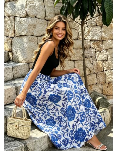 Image of Bluetime Women's Summer Boho Sleeveless Floral Print Tank Long Maxi Dress (S-3XL)