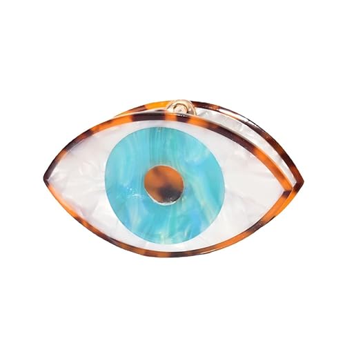 Clip de garra de ojo malvado,Pinzas de pelo de acetato,Pinzas para el cabello pequeñas para mujer, marrón claro