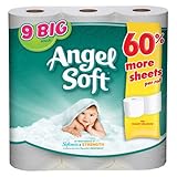 Angel Soft 2-ply Bathroom Tissue 9 Big Rolls 198 Sheets/roll (1 Pack)