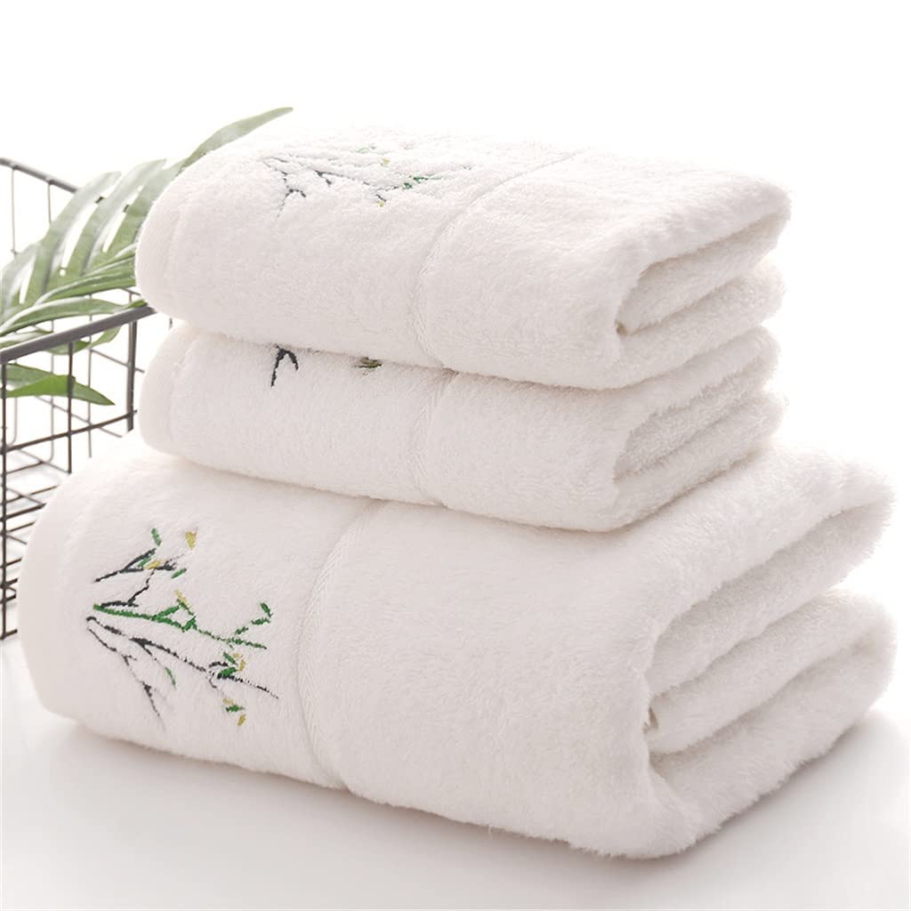 Fiber Embroidered Face Towel Strong Absorbent Floral Print Home Bathroom Soft Towel