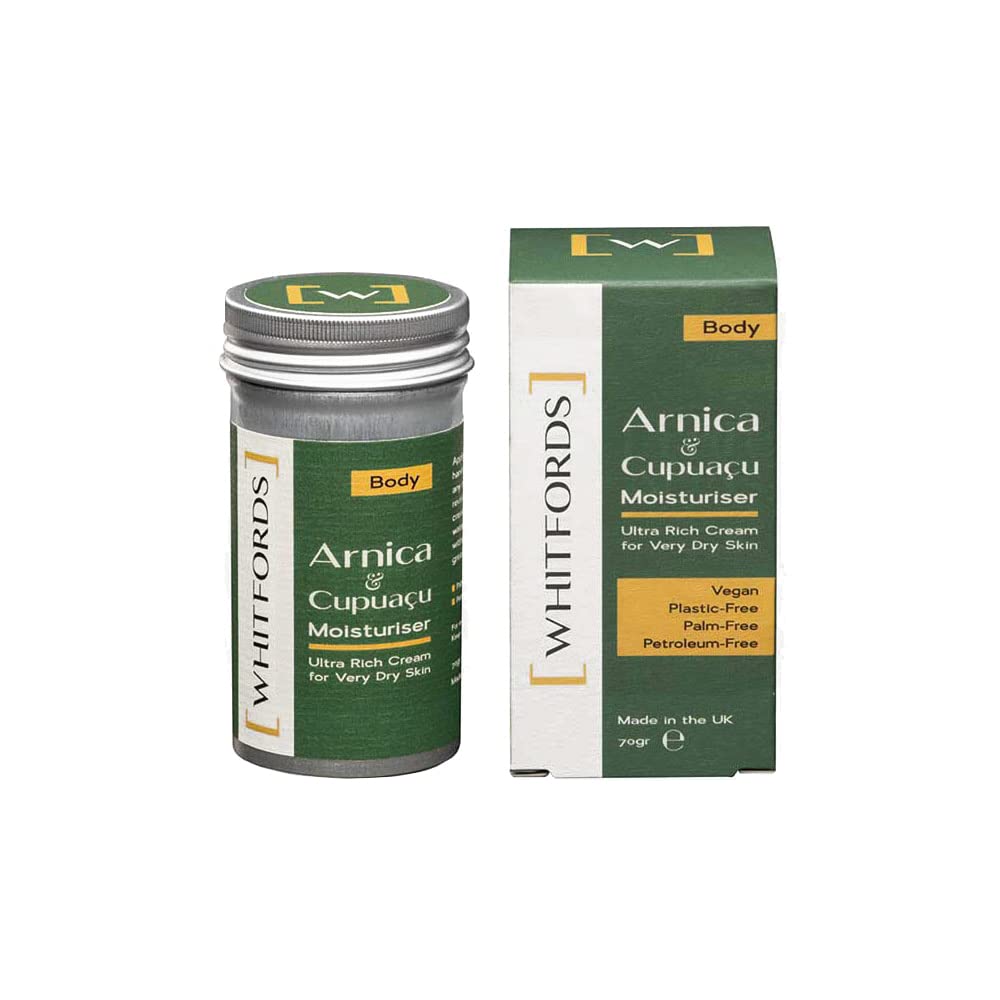 Whitfords Arnica & Cupuaçu Body Moisturiser - 100% Plastic & petroleum-free botanical skincare. Gender-neutral, vegan & certified cruelty-free