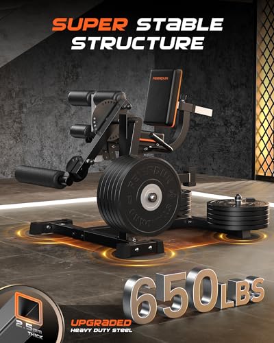 Image of FEIERDUN 4-in-1 Adjustable Leg Extension Curl Machine - 700lbs Capacity Leg Extension Machine for Lower Body Workouts - Adjustable Leg Curl Machine
