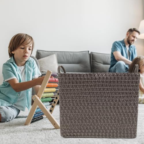 Cesta de almacenamiento tejida café de 35x26x30 cm para ropa 5