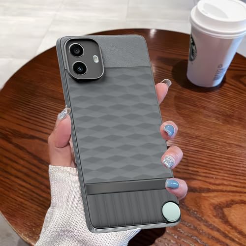 Image of Pikkme Back Cover for CMF by Nothing Phone 1 5G Camera Protection 3D Hexa Cube Design Silicone Protective Bumper Case (Grey)