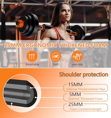 Kurzhanteln Verstellbar 20 KG Hanteln Set 2 in 1 mit Lang und Kurz Verbindungsstange Dumbbell Muskeltraining für Männer und Frauen Aerobes Krafttraining Fitnessgeräte-Gruppe – Bild 4