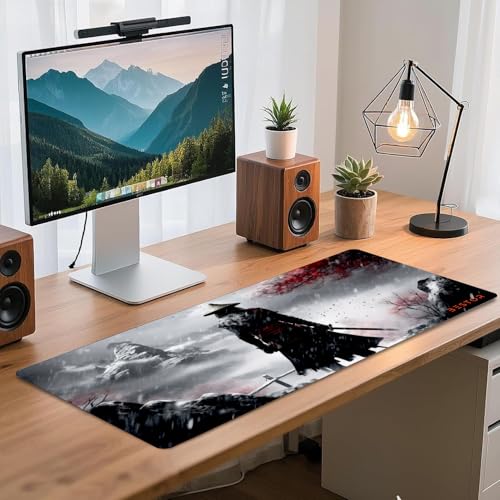 Image of BESTOR Anime Series Mouse pad with Anti-fray Stitching, Waterproof Surface & Non-Slip Rubber Base Stitched Edges Gaming Mouse Mat for Laptop (60cmx34cm)