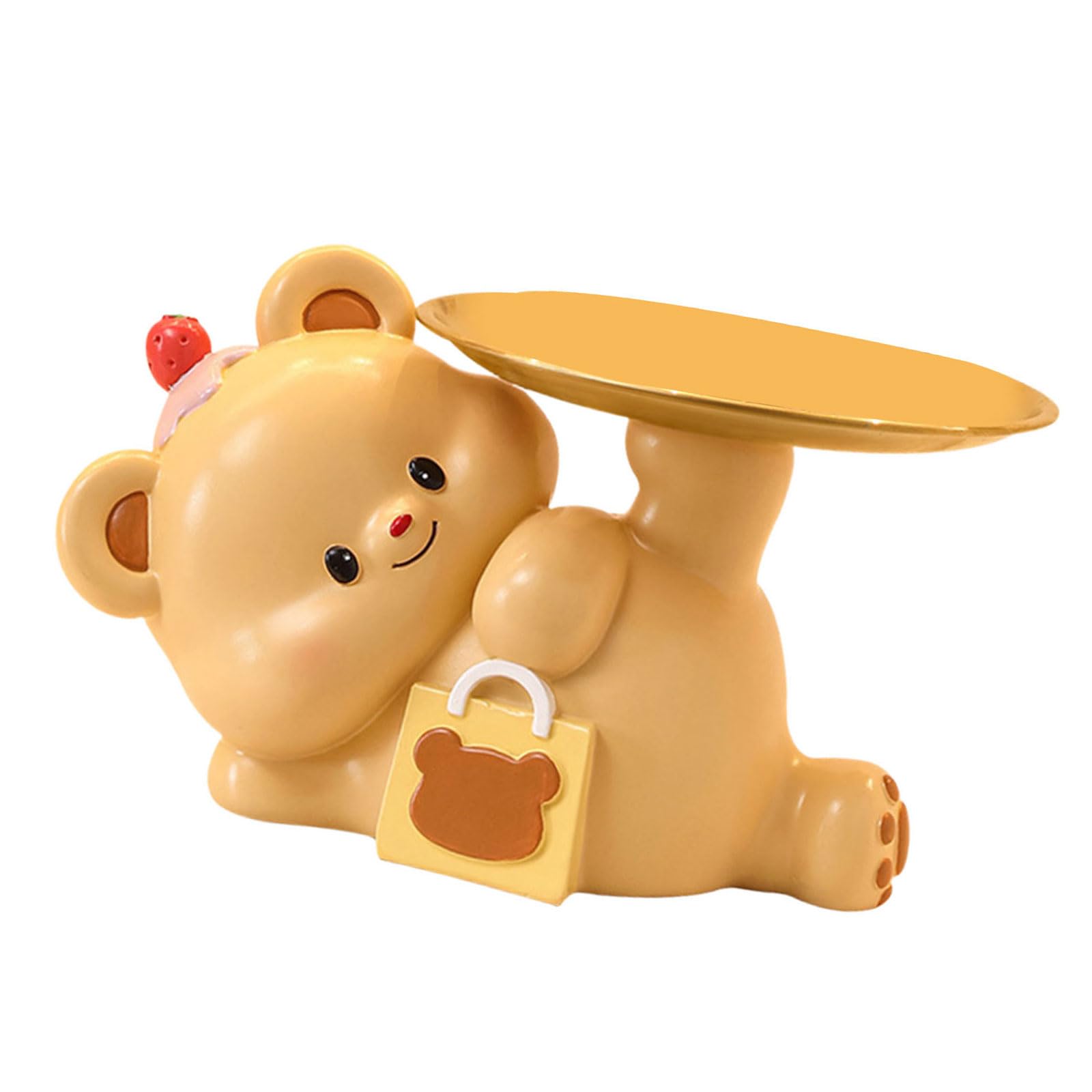 Hsioluted Bear Tray Animal Figurine Holding Storage Tray Animal Storage Jewelry Earrings Decorative Bear