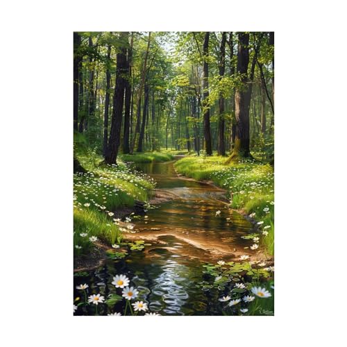 Impression sur toile pour habiller un mur vide paysage forestier 70x100cm