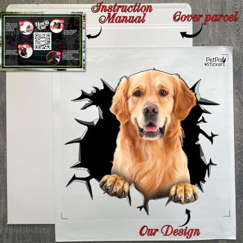 Image of Cute Dog Stickers for Car Window Decals Waterproof Funny Sticker (Golden Retriever Decals)