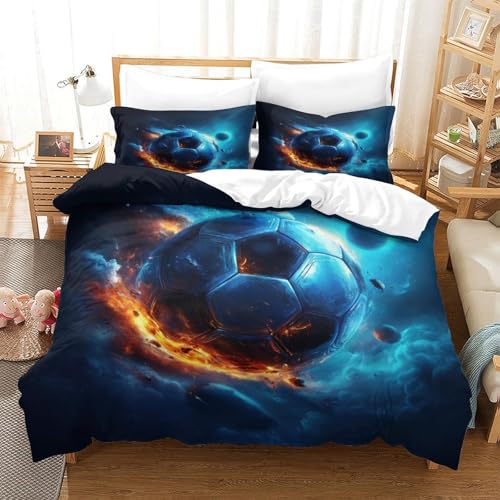 Housse de Couette Football Spatial 3D Microfibre Super King 260x220cm - 3