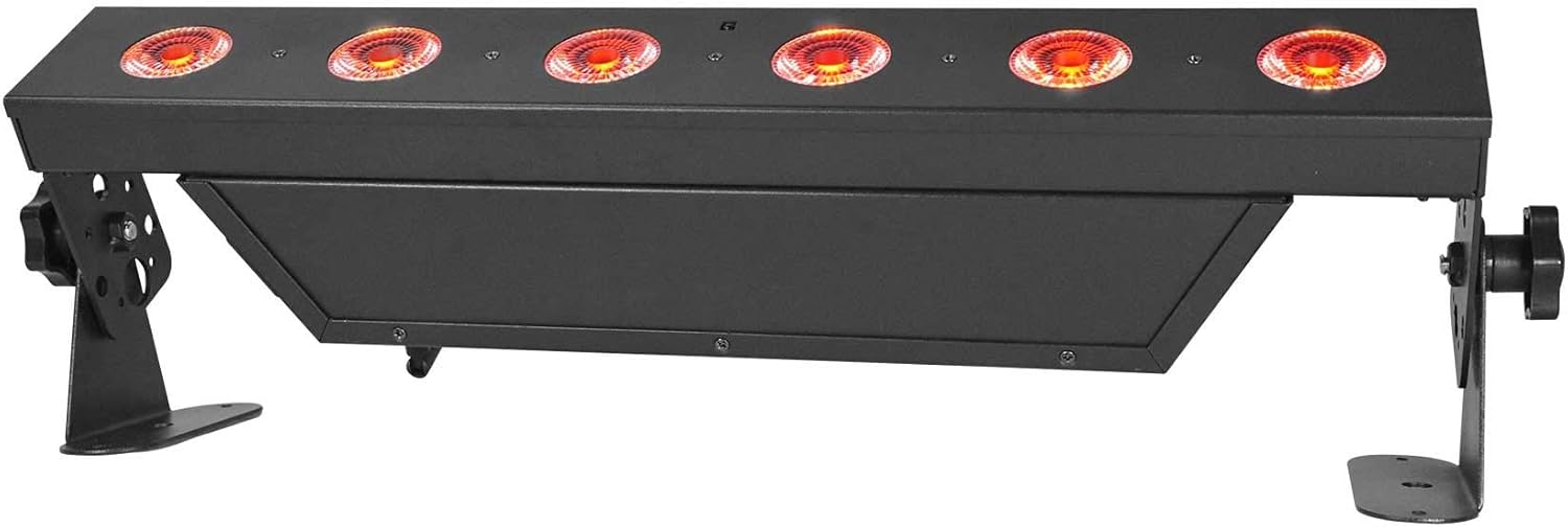 Rockville Best Strip 60 36-Watt RGBWA+UV Battery Powered Strip Wash Light Bar, Wireless DMX 512 Receiver, IRC Remote Control Included, for Stage Uplighting, DJs, Events, 6-piece