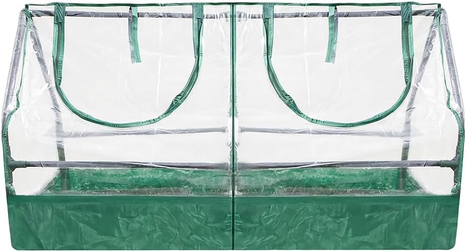 Zenport SH3212A+BTP Garden Raised Bed and Cold Frame Greenhouse Cloche for Easy Access Protected Gardening