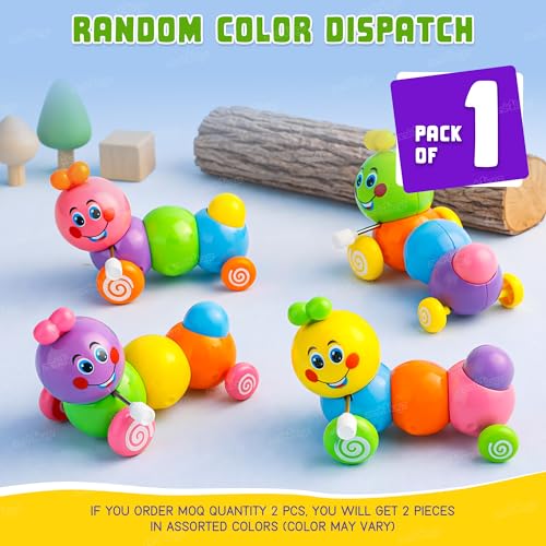 Image of Zest 4 Toyz Wind-Up Caterpillar Toy for Kids Toddlers Push Toy for Boys & Girls Multicolor (Pack of 1)