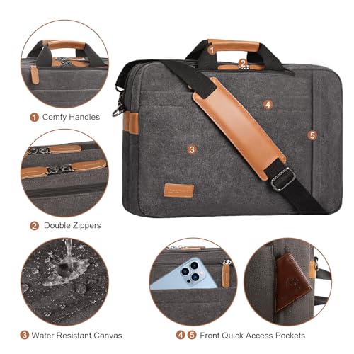 Estarer MBM0176 3 In 1 Laptop Computer Bag For Men, 17 Inch Laptop Messenger Bag thumb #3