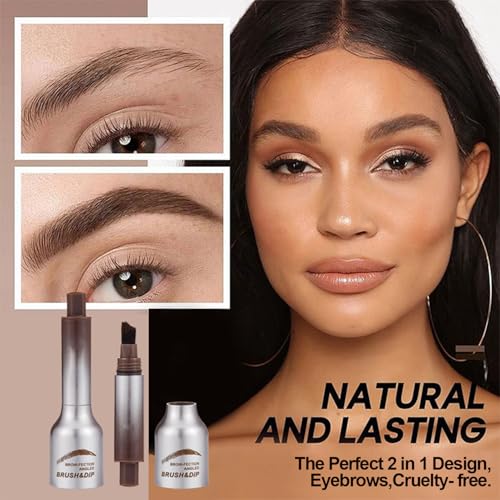 Brow Brush,Brow Fection 4d Eyebrow Pen,Instant Brow Brush,Liquid Eyebrow Brush,Long Lasting Quick Drying (Chocolate)