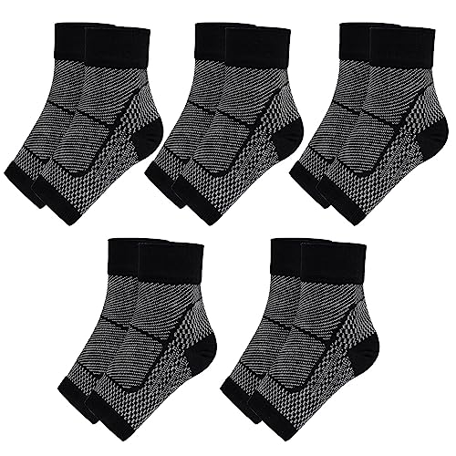 Hotfiary Ankle Compression Sleeve Open Toe ?ompression Socks Foot Sleeves with Arch Ankle Support Ankle Braces for Women Men