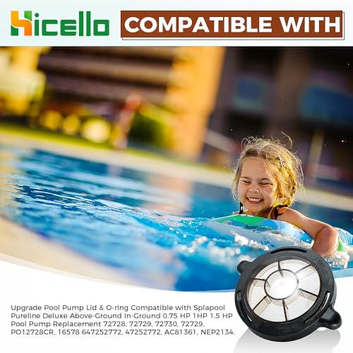 Hicello Pool Pump Lid With O-Ring Gasket – Compatible With Splapool & Pureline Pumps (0.75–1.5 HP)