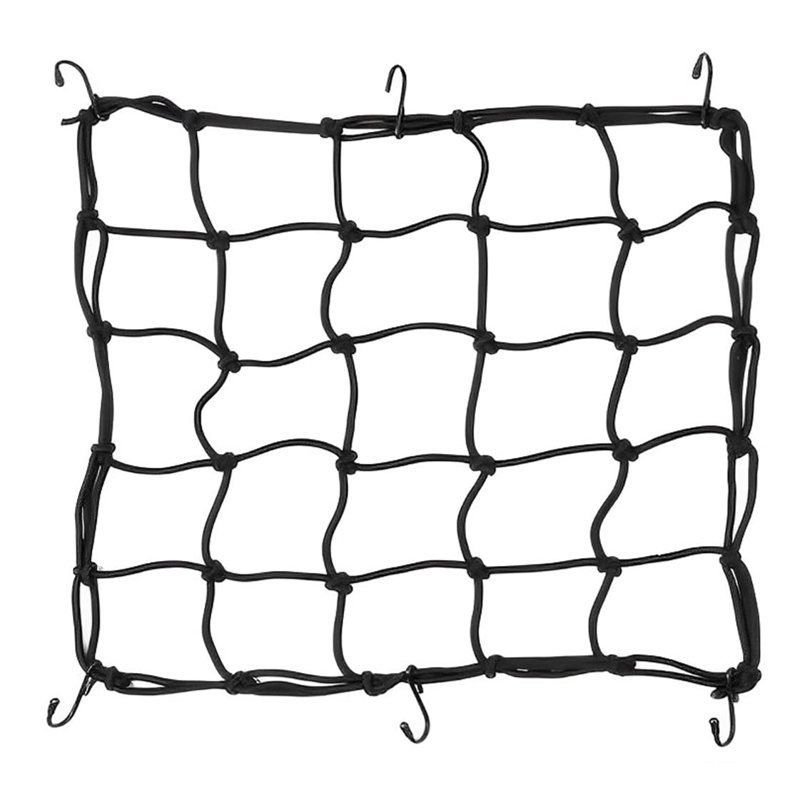 GXGM Rete Elastica Moto, Corde Elastiche con Gancio, Rete Elastica, Corde Elastiche con Ganci,40 X 40cm (Nero), 1 pezzo