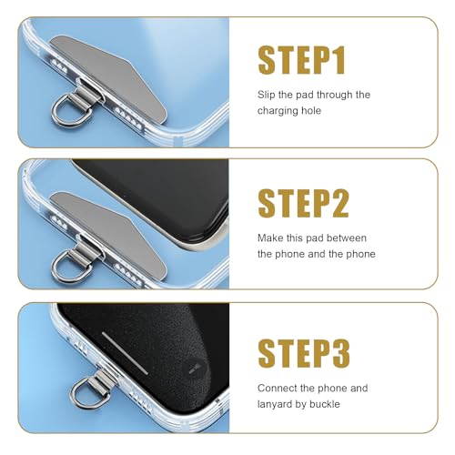 6 Piezas Almohadillas Universales de Acero Inoxidable,Parche Multifuncional Para Teléfono Móvil,Almohadilla de Parche Multifuncional Para Cordón de Teléfono Móvil,Parche Para La Mayoría De Teléfonos - Imagen 5