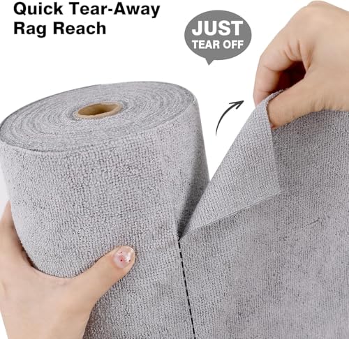Image of Pack Of 20 Cleaning Cloth Roll, Washable Absorbent Towel For Kitchen, Dust, Stains Wet and Dry Microfiber Cleaning Cloth, Reusable Paper Towels Washable Roll Tear Away for Kitchen, Car (Pack Of 20)
