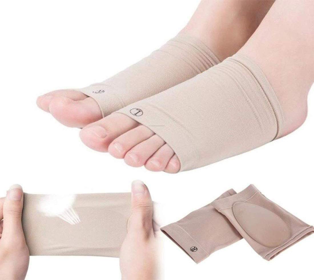 Compression Arch Support Sleeves with Gel Cushion, Elastic Bandage Arch Flatfoot Cushioning Orthotics Massage Pads Insoles Foot Socks Relieve Plantar Fasciitis, Heel Pain