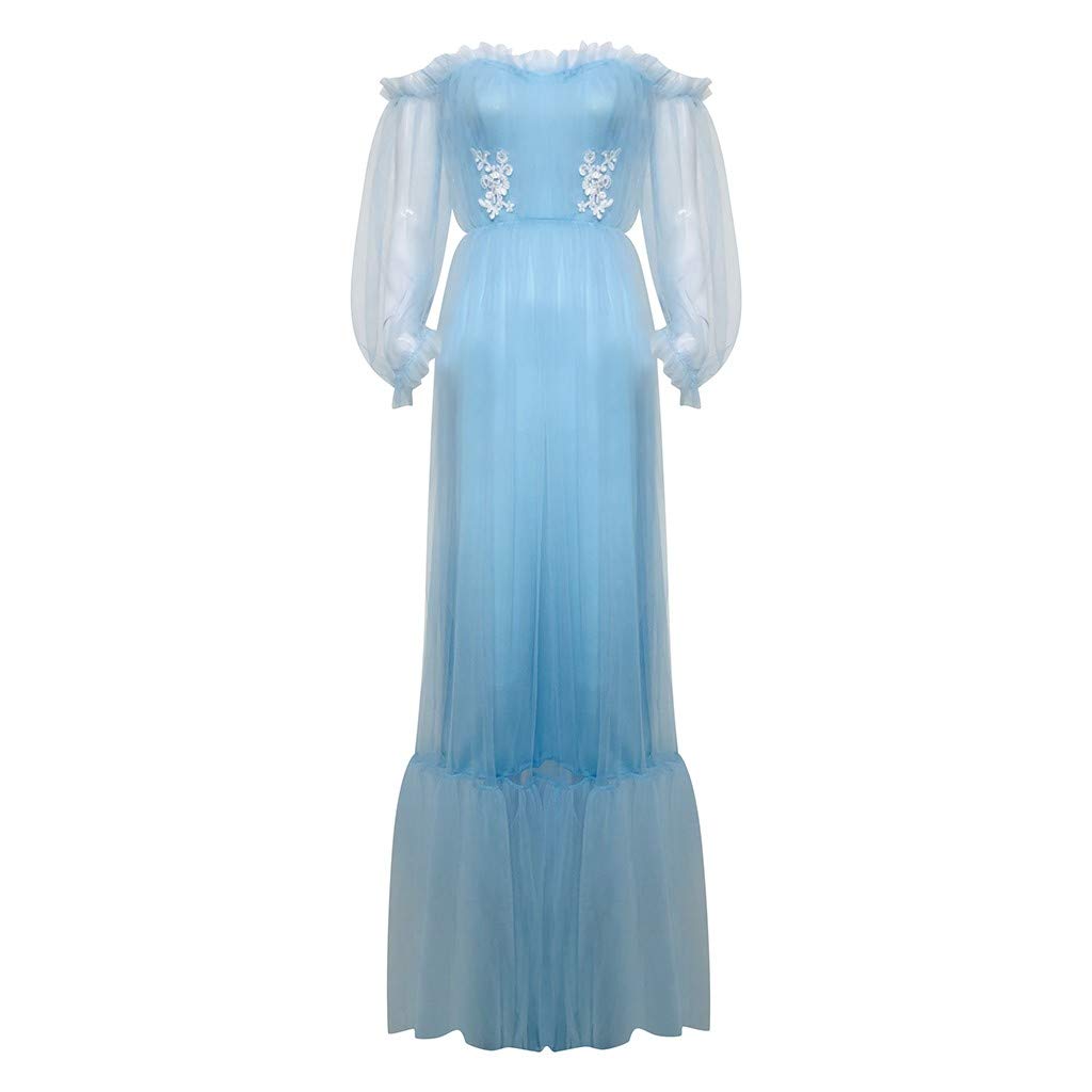 Vestido de noche para mujer, festivo, largo, elegante, para bodas, invitadas de boda, vestido de noche de gasa, línea A, cuello en V, vestido de fiesta, vestido de fiesta, largo hasta el suelo, A34