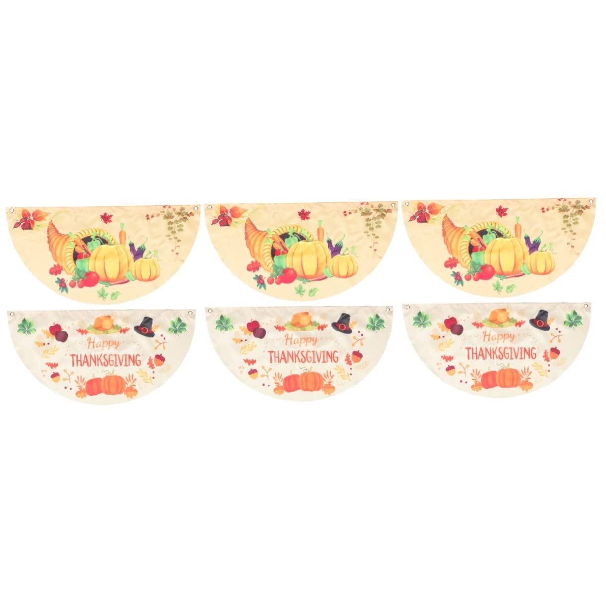 Lot de drapeaux Thanksgiving en polyester pour décoration extérieure festive - 3 lots de 2 pièces