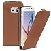 Produktbild Conie BF34413 Basic Flip Kompatibel mit Samsung Galaxy S6, PU Leder Hülle Cover Klapphülle für Galaxy S6 Tasche Braun