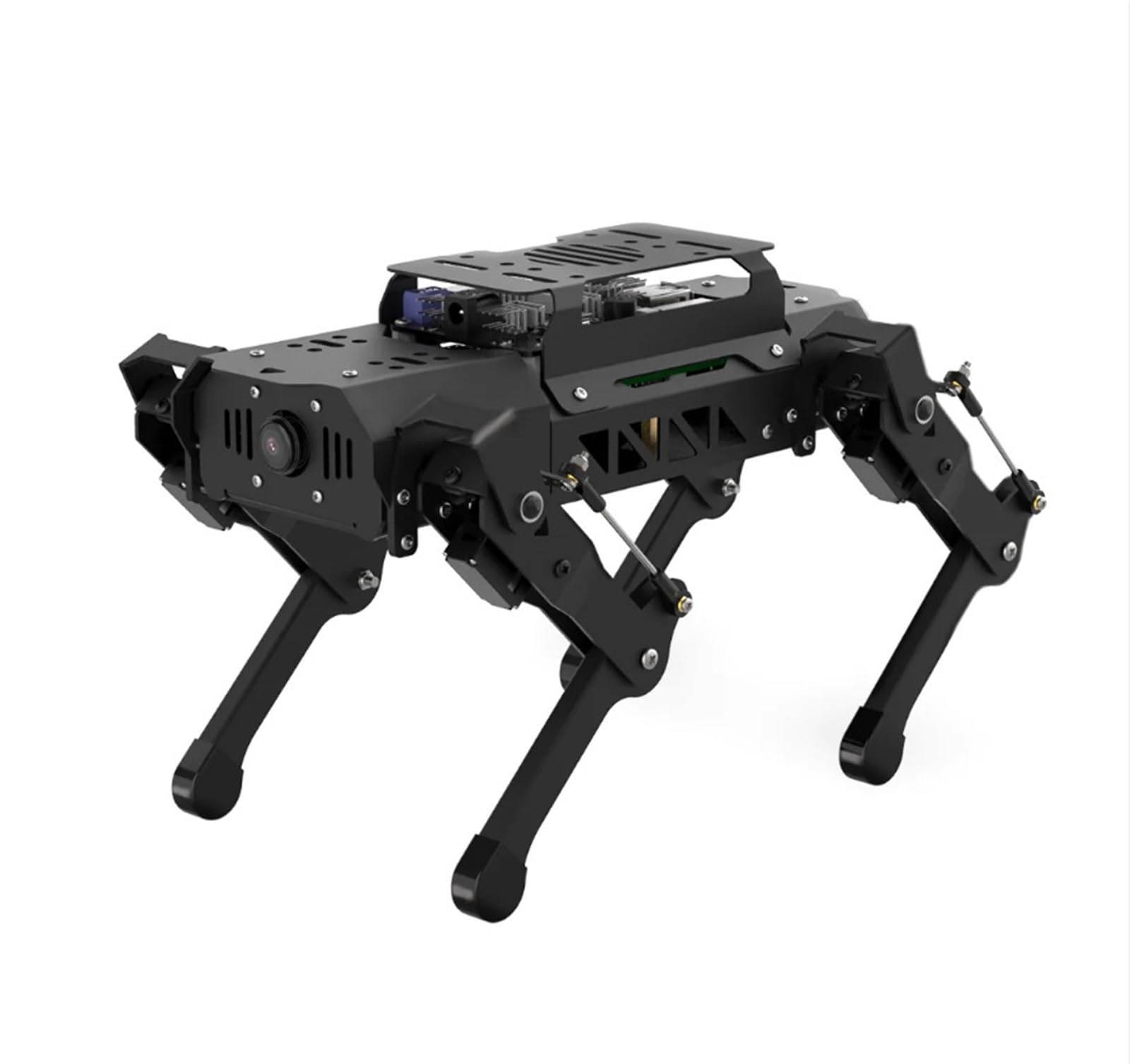 Czteroosobowy robot PuppyPi z wizją AI obsługiwany przez Raspberry Pi ROS Open Source Robot Dog(BLACK)