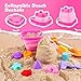 AuntyFey Collapsible Beach Toys for Kids Ages 4-8, Sand Toys for Toddlers Ages 3-4-8, Beach Toy Set with Collapsible Beach Buckets, Sandbox Toy for Kids