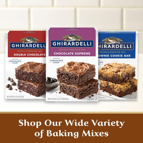 Image of Ghirardelli Dark Chocolate Premium Brownie Mix, Includes Chocolate Chips, 20 oz Box